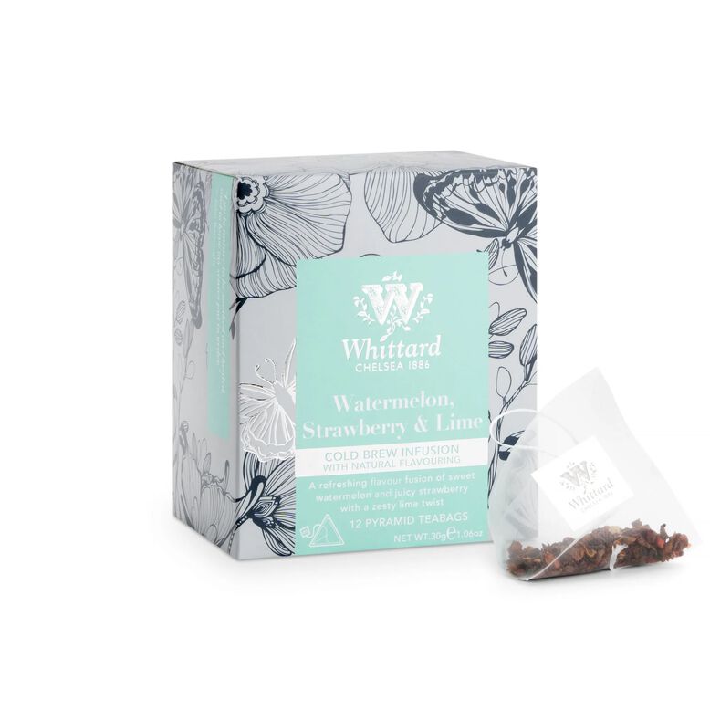 WHITTARD Cold Brew Watermelon, Strawberry and Lime Infusion Pyramid Teabags, , hi-res