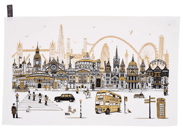 VICTORIA EGGS Quintessentially London Tea Towel, , hi-res