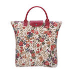 V&amp;a woven tapestry foldaway bag-flower meadow, , hi-res