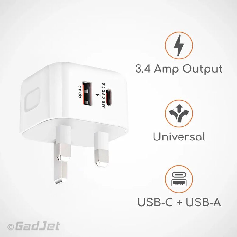 GadJet Power Adapter 2-Port USB-C + USB-A, , hi-res