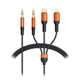 GadJet 3-in-1 Aux Audio Cable for 3.5mm AUX, Lightning + USB-C, , hi-res
