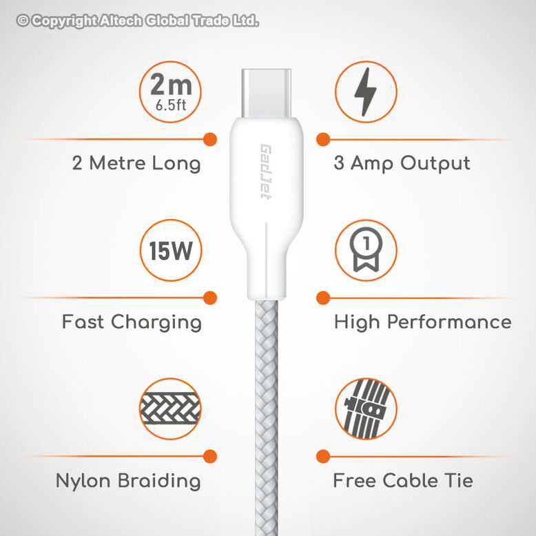 GadJet G-Series USB-A to USB-C Cable 2M, , hi-res