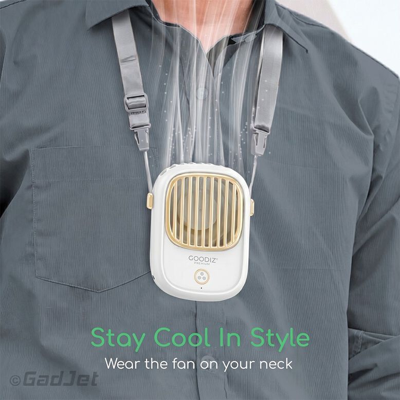 Goodiz Portable Neck + Desk Fan with Lanyard, , hi-res