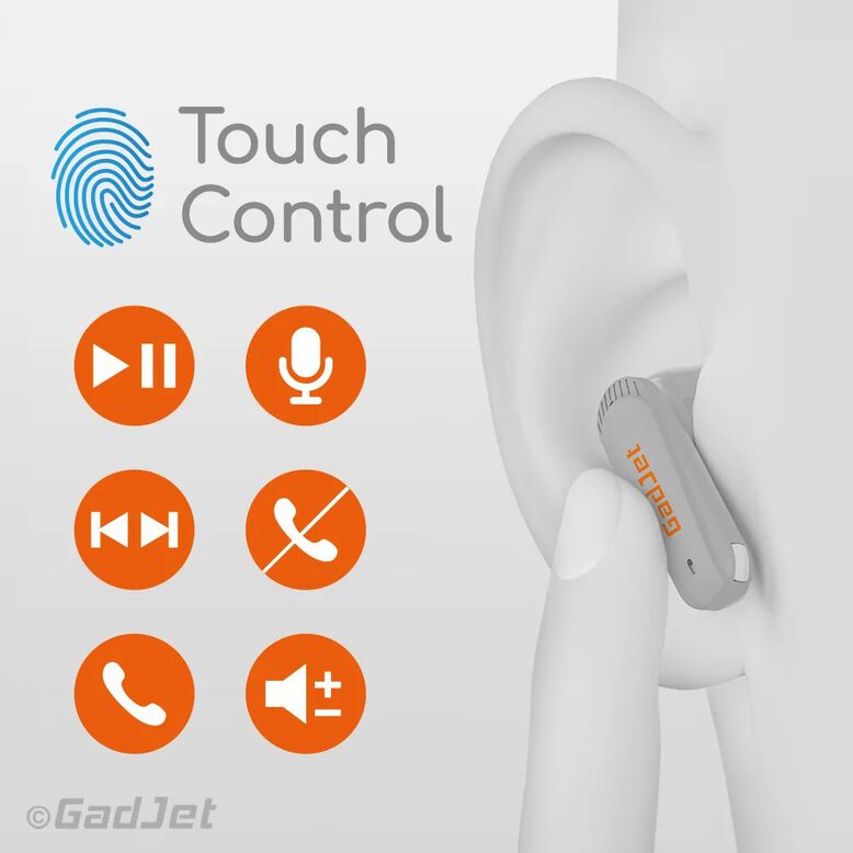 GadJet Touchbeats Active Noise Cancelling Wireless Bluetooth Earbuds, , hi-res