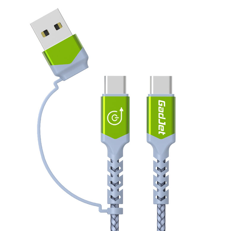 GadJet Charge &amp; Sync Cable 2 Metre (USB-C to USB-C with USB-A Adapter), , hi-res