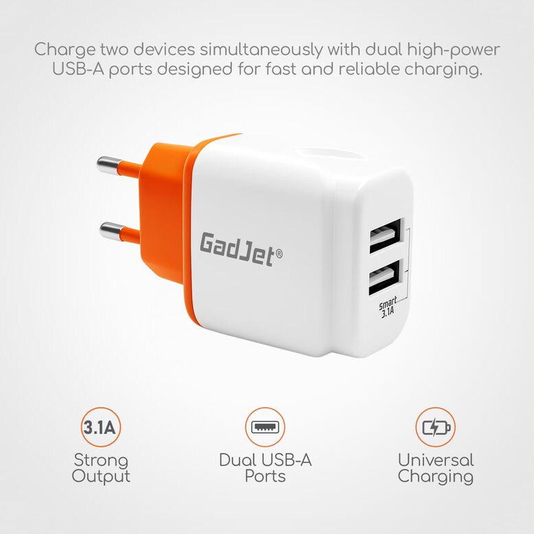 G-Series 2.1Amp Dual Wall Adapter EU, , hi-res
