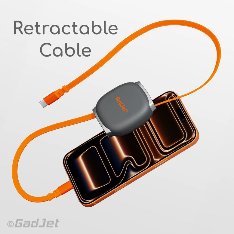 GadJet Charge &amp; Sync Cable Retractable Super Fast 100W (USB-C to USB-C), , hi-res
