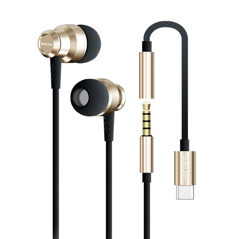 GadJet USB-C Earphones with 3.5mm AUX Adapter, , hi-res