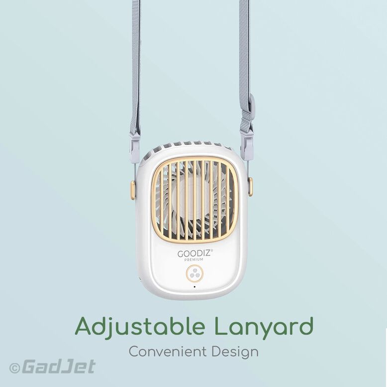 Goodiz Portable Neck + Desk Fan with Lanyard, , hi-res