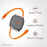 GadJet Charge &amp; Sync Cable Retractable Super Fast 100W (USB-C to USB-C), , hi-res