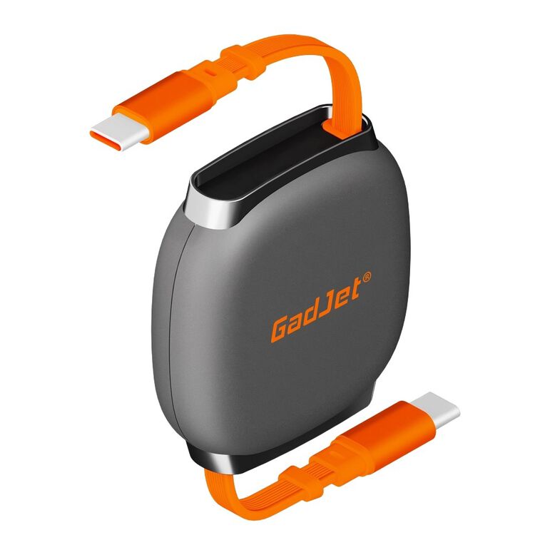 GadJet Charge &amp; Sync Cable Retractable Super Fast 100W (USB-C to USB-C), , hi-res