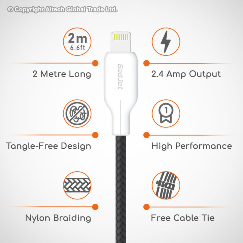 GadJet G-Series USB-A to 8-Pin 2M, , hi-res