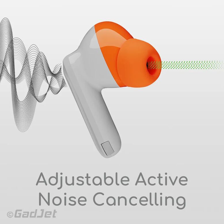 GadJet Touchbeats Active Noise Cancelling Wireless Bluetooth Earbuds, , hi-res