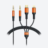 GadJet 3-in-1 Trio AUX to AUX, Lightning &amp; Type-C Cable, , hi-res