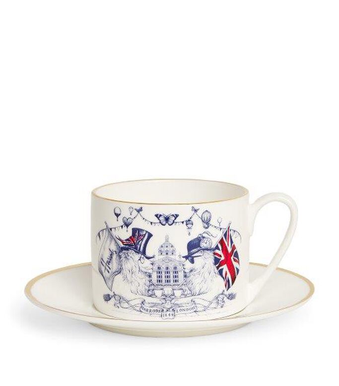 Bone China Lions Mug With Saucer, , hi-res