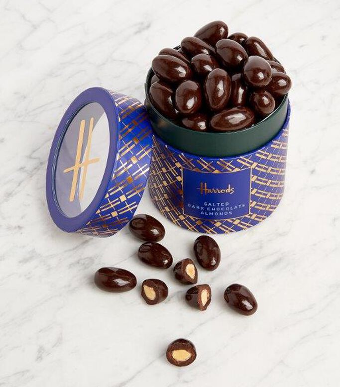 DARK SALTED CHOCOLATE ALMONDS 325G, , hi-res
