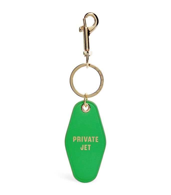 KEYFOB KEYRING PRIVATE JET LEATHER LIGHT, , hi-res
