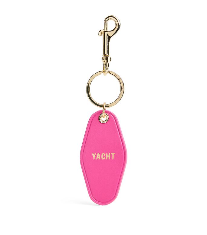 KEYFOB KEYRING YACHT LEATHER PINK, , hi-res
