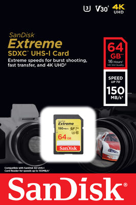 SanDisk Extreme SDXC UHSI Card 64GB