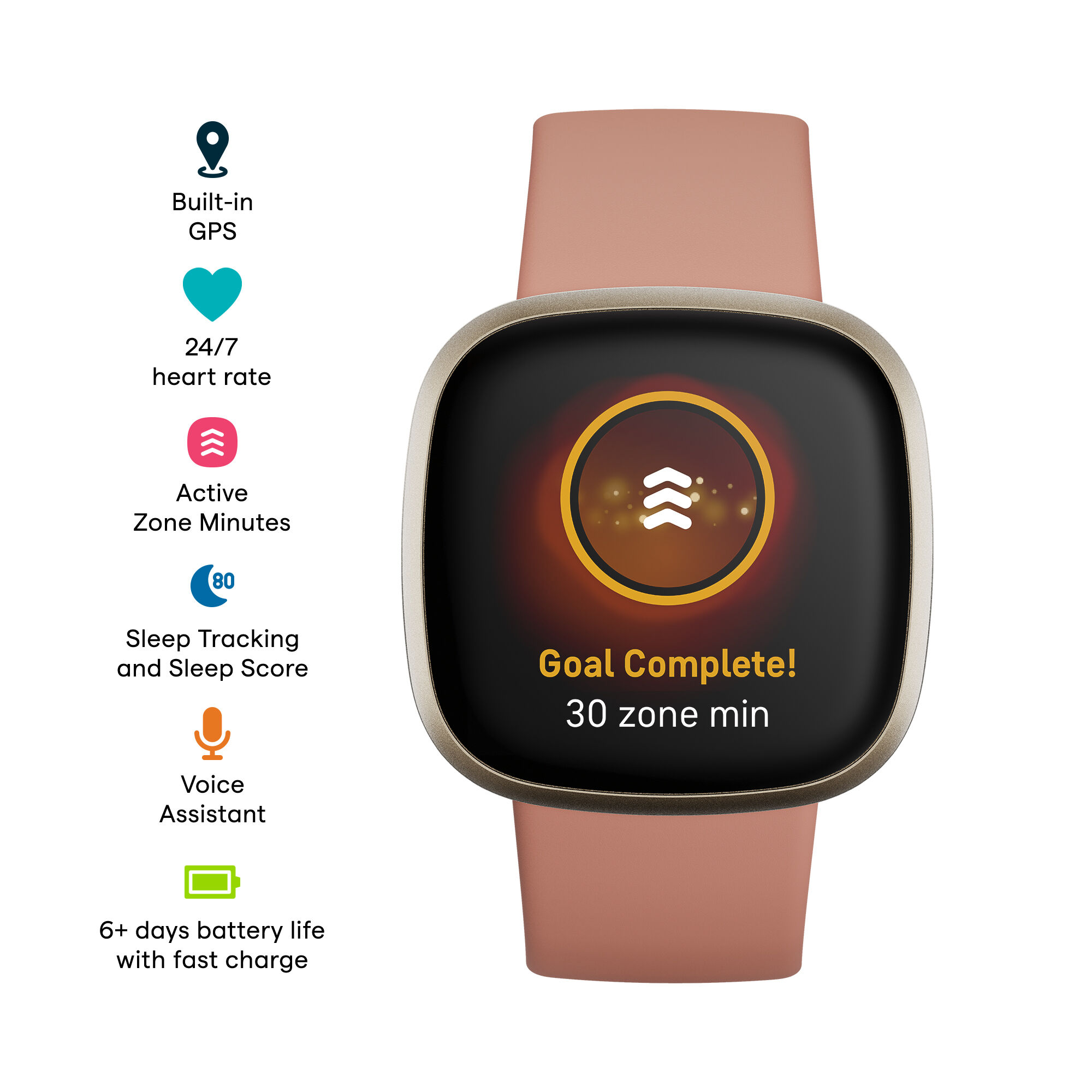 Pink fitbit sales versa 3