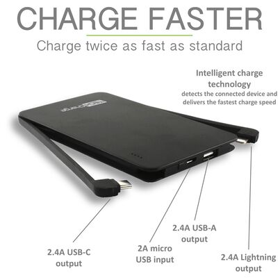 Tech Charge Super Slim 5,000mAh black, , hi-res