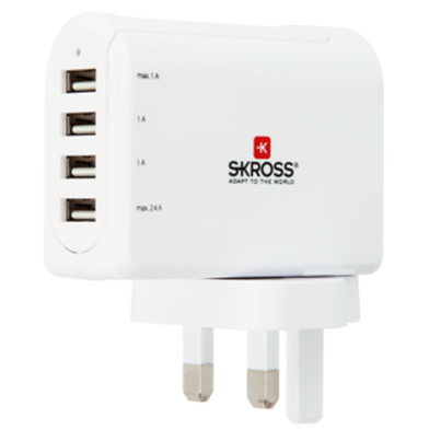 SKROSS 4 USB Port UK Adapter, , hi-res