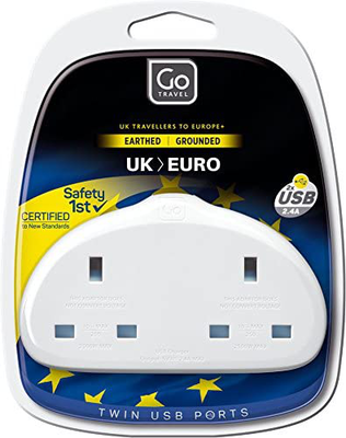 Go Travel UK Eu Duo Adapter With USB
