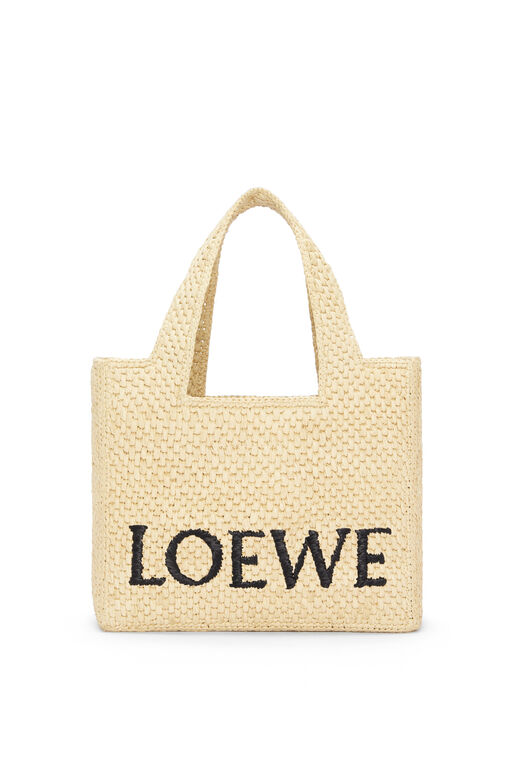 Small LOEWE Font Tote in raffia, , hi-res