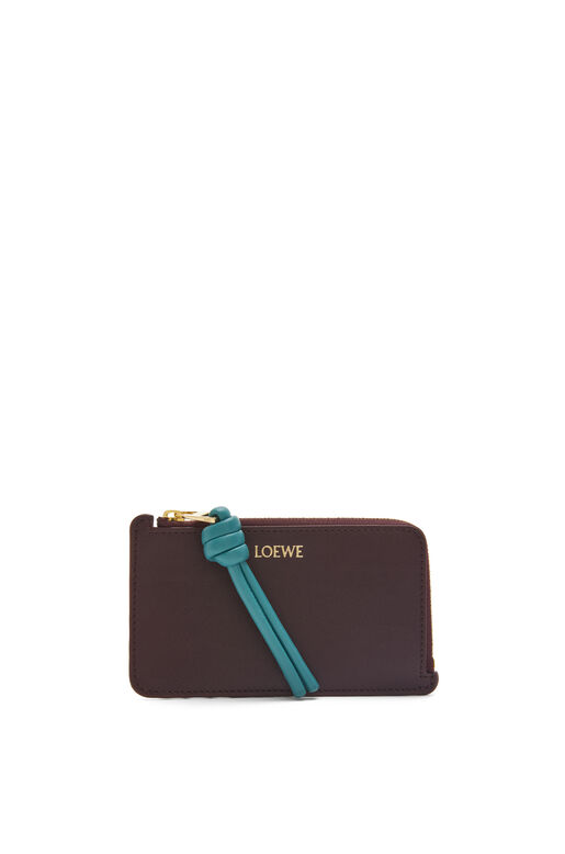 Knot coin cardholder in shiny nappa calfskin, , hi-res