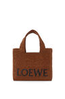 Small LOEWE Font Tote in raffia