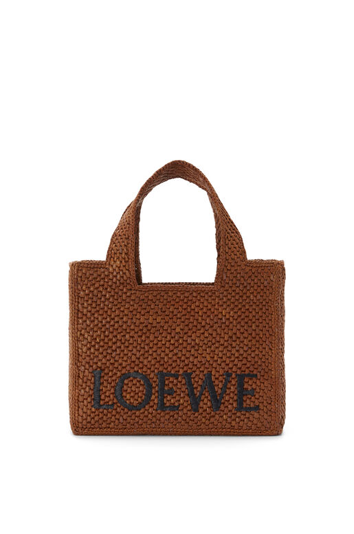 Small LOEWE Font Tote in raffia, , hi-res