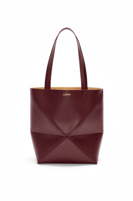 Medium Puzzle Fold tote in shiny calfskin