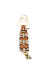 Cross braided keyring in classic calfskin