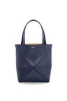 Mini Puzzle Fold tote in shiny calfskin