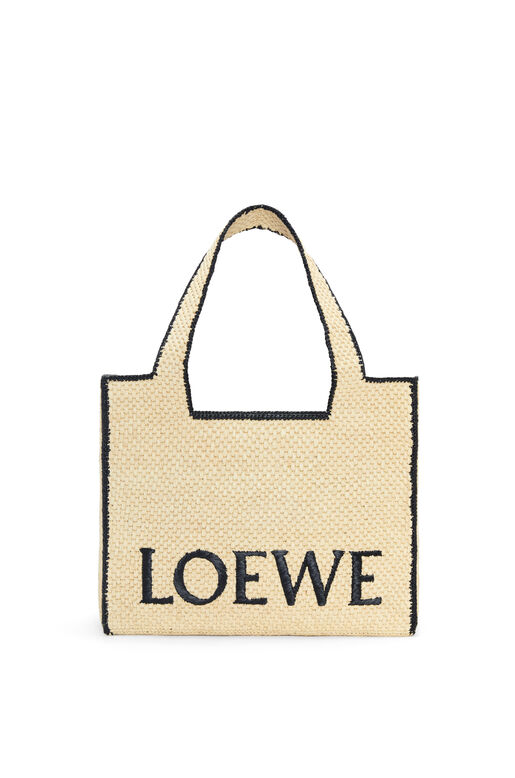Large LOEWE Font Tote in raffia, , hi-res