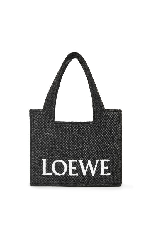 Medium LOEWE Font Tote in raffia, , hi-res