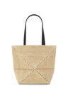 Medium Puzzle Fold Tote in raffia