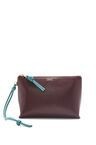 Knot T pouch in shiny nappa calfskin