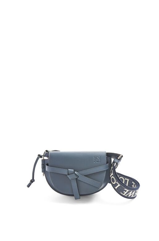 Mini Gate Dual bag in soft calfskin and jacquard, , hi-res