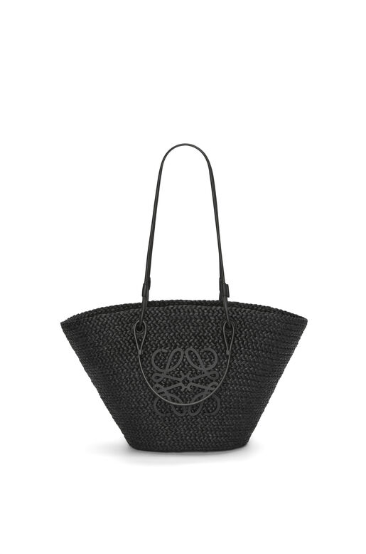Anagram Basket bag in raffia and calfskin, , hi-res