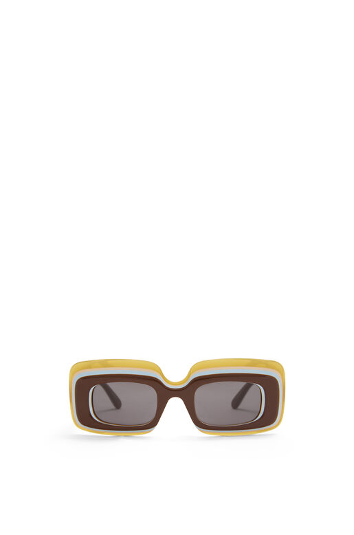 Multilayer Rectangular sunglasses in acetate, , hi-res