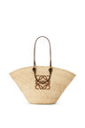 Large Anagram Basket bag in iraca palm and calfskin