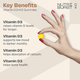 Nutriburst Vitamin D3 +K2 Sugar-Free Gummies, , hi-res