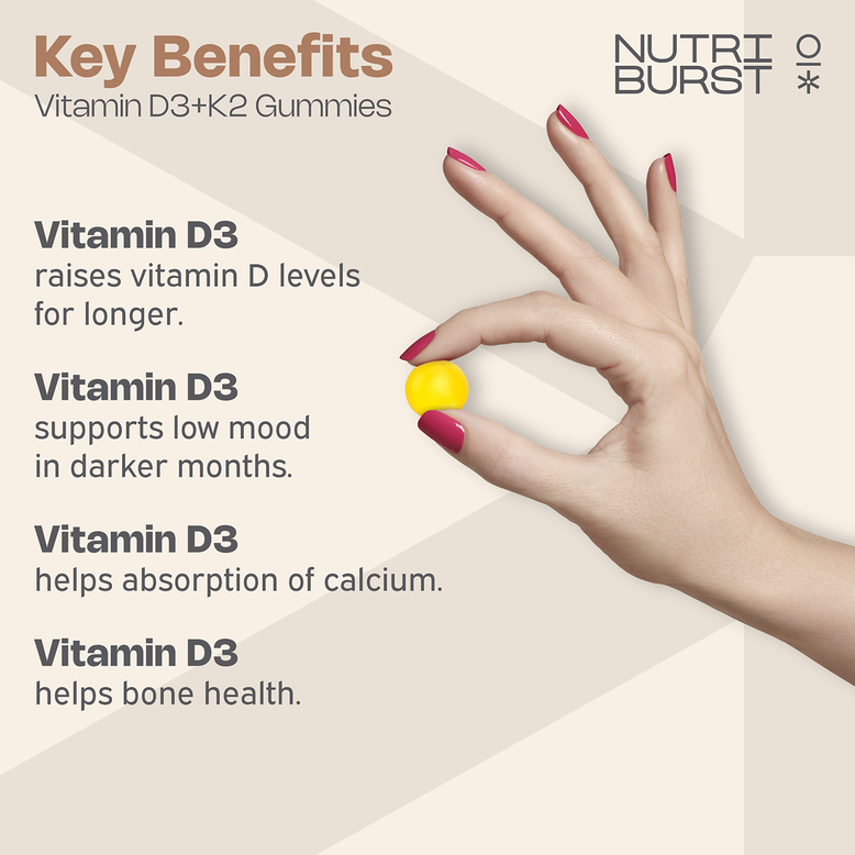Nutriburst Vitamin D3 +K2 Sugar-Free Gummies, , hi-res
