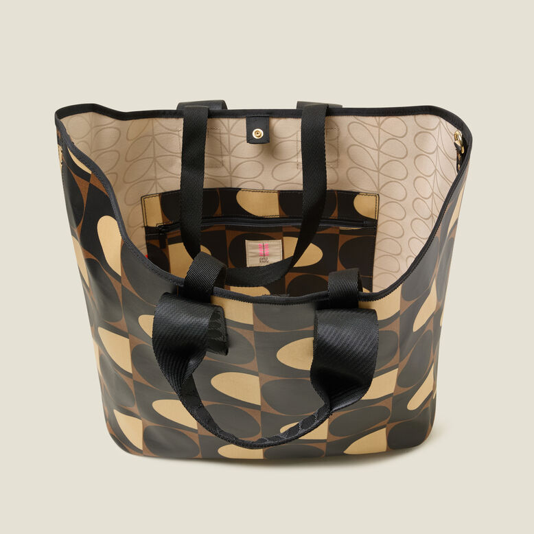 Carryall Large Tote - Spot Square Mocha, , hi-res