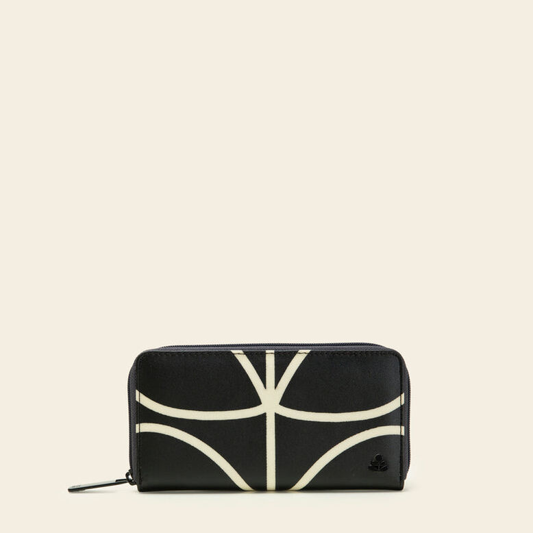 Forget Me Not Wallet - Linear Stem Liquorice, , hi-res