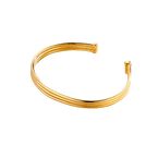 Column Open Cuff Bangle with Yellow Gold Plating
