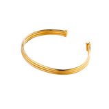 Column Open Cuff Bangle with Yellow Gold Plating, , hi-res