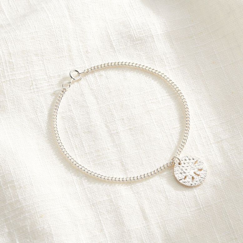 Sterling Silver Sand Dollar Charm Bracelet, , hi-res