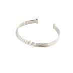 Sterling Silver Column Open Cuff Bangle